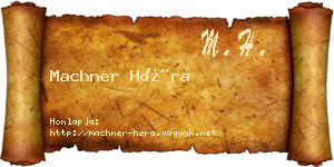 Machner Héra névjegykártya